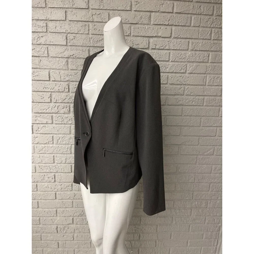 Lane Bryant Women Black One Button Zipper Pocket Blazers NWT